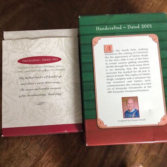 Hallmark Keepsake 2 Ornaments-Happy Haul-idays Here Comes Santa & Santa’s Sleigh - Picture 8 of 10